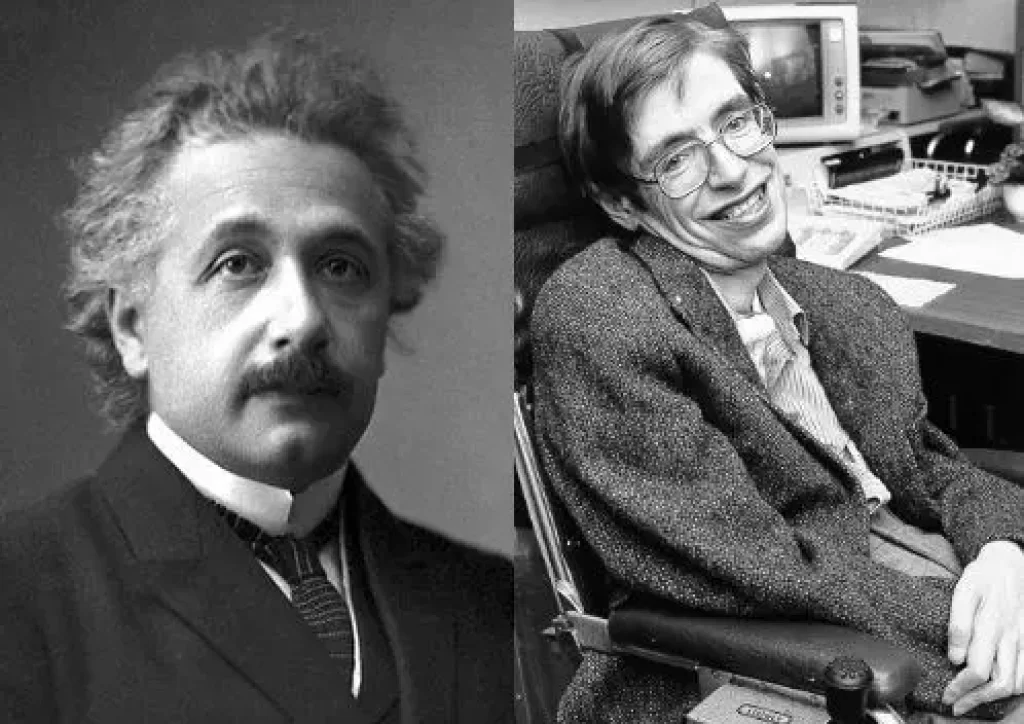  Albert Einstein và Stephen Hawking